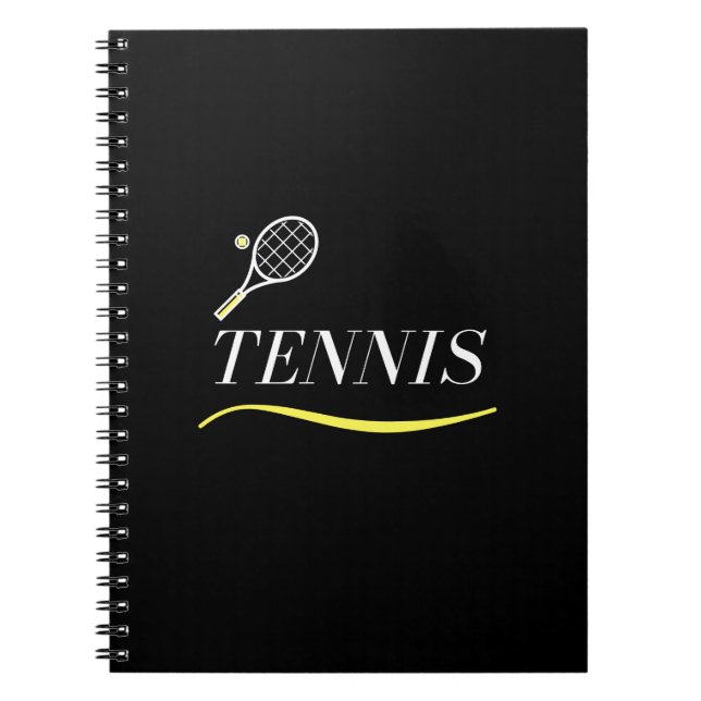 Tennis Simple Word und Racket unterstrichen Klasse Notizblock (Vorderseite)