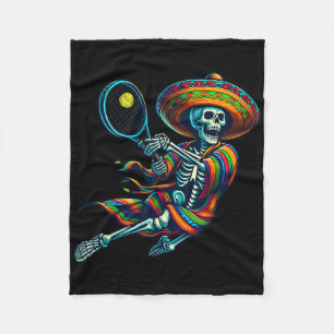 Tennis Skeleton Mexican Sombrero Cinco De Mayo Ten Fleecedecke