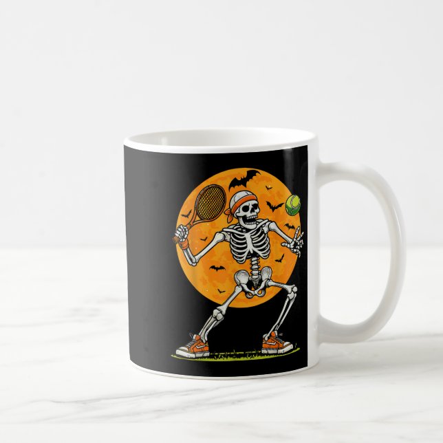 Tennis Skeleton Soky Boys Funny Halloween Tennis P Kaffeetasse (Rechts)