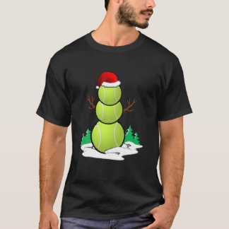 Tennis Snowman Balls Weihnachts Pajama gibt Men Bo T-Shirt