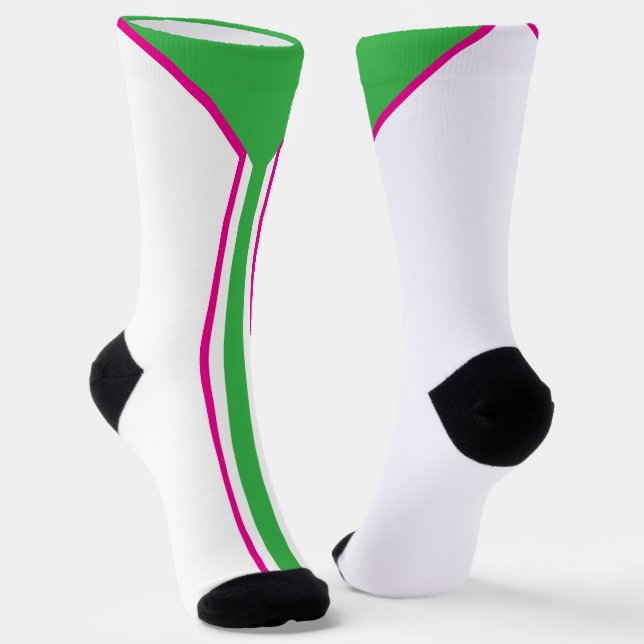 Tennis Socken , 90´s Farbschema, Retro, Neon  (Gewinkelt)
