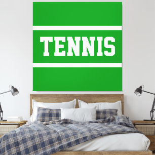 TENNIS Spaß Athletisch Helles Grün Weiße Streifen Leinwanddruck