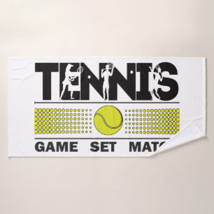 Tennis - Spiel Set Match Badehandtuch