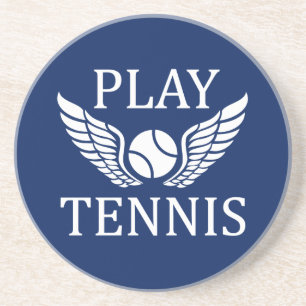 Tennis spielen sandstein untersetzer