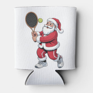 Tennis spielender Weihnachtsmann Xmas Tennis Sport Dosenkühler