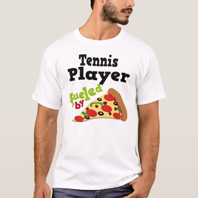 Tennis-Spieler-(lustiges) Pizza-T-Shirt T-Shirt (Vorderseite)