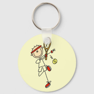 Tennis-Spieler mit Schläger-Schlüsselanhänger Schlüsselanhänger