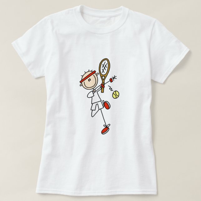 Tennis-Spieler mit Schläger-T-Shirts und T-Shirt (Design vorne)