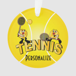Tennis-Spieler-Spaß-Cartoon Ornament