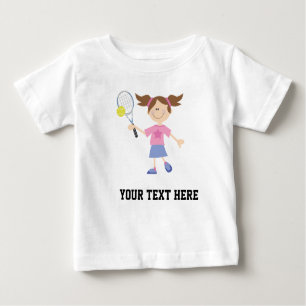 Tennis-Spieler (Zukunft) personalisiert Baby T-shirt