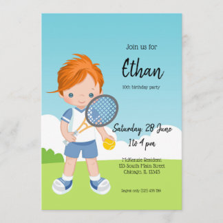 Tennis Sport Einladung