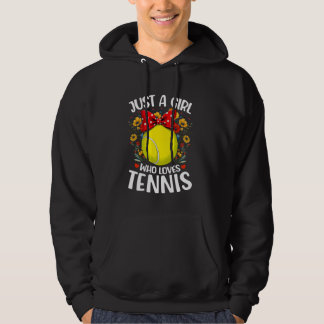 Tennis Sport Liebhaber Blumen Nur Ein Mädchen Das Hoodie