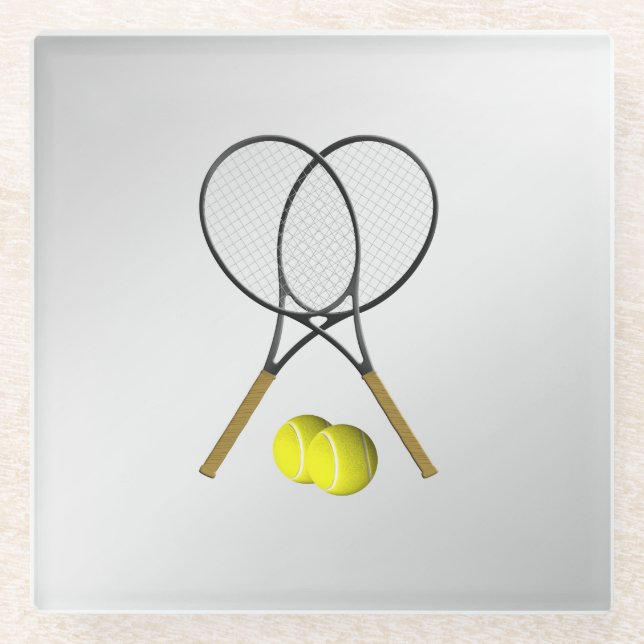 Tennis Sport Thema Glasuntersetzer (Vorderseite)