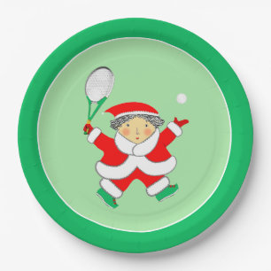 Tennis-Sport-Weihnachtsfeier Pappteller