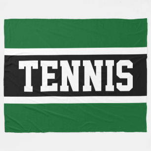 TENNIS Sportlich Athletisch Grün Schwarz Weiß Stre Fleecedecke