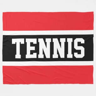 TENNIS Sportlicher Spaß Helles Rot Schwarz Weiße S Fleecedecke