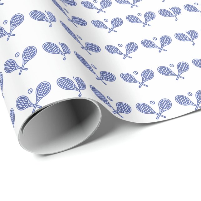 Tennis Sports Ball Racket Tennis Geschenkpapier (Rolleneckpunkt)