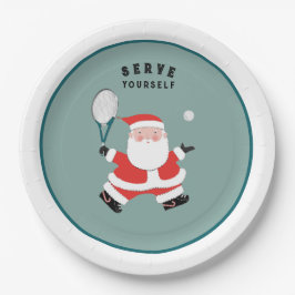 Tennis Sports Christmas Holiday Party Pappteller