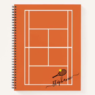 Tennis Sports Clay Court Personalisiert Notizbuch