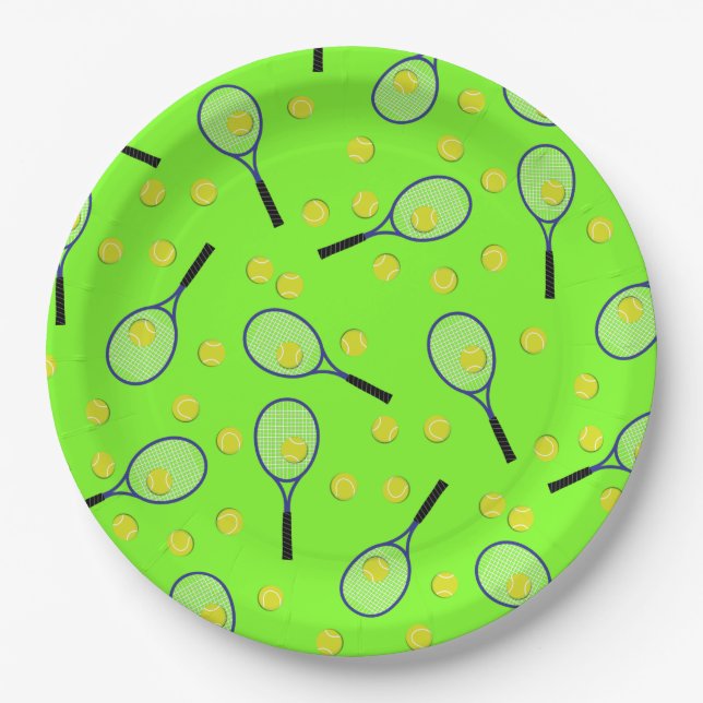 Tennis Sports Geburtstagsparty Pappteller (Vorderseite)