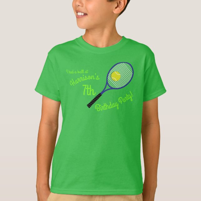Tennis Sports Geburtstagsparty T-Shirt (Vorderseite)
