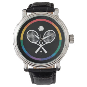 Tennis Sports Rainbow LGBTQ Gay Pride Albergo Armbanduhr