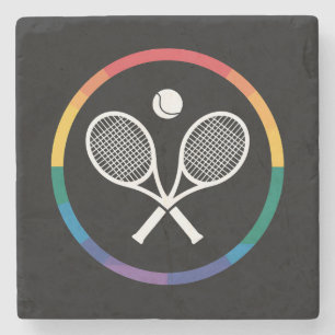 Tennis Sports Rainbow LGBTQ Gay Pride Albergo Steinuntersetzer