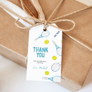 Tennis Sports Thema Geburtstag Geschenk Tag Geschenkanhänger