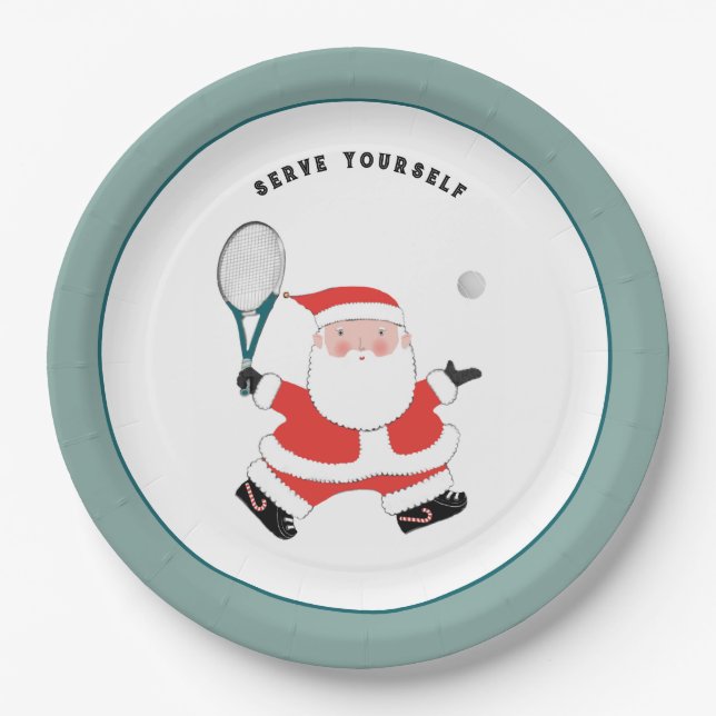 Tennis Sports Weihnachts-Party Pappteller (Vorderseite)