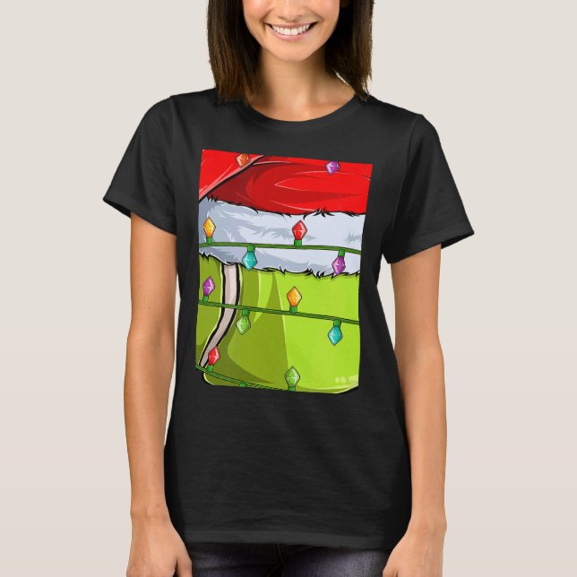 Tennis Sports  Xmas Lights Santa Tennis Ball Chris T-Shirt (Vorderseite)