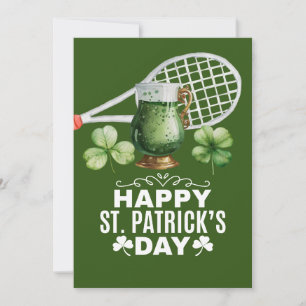 Tennis St. Patrick's day for tennis player Feiertagskarte