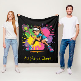 Tennis Star Girl Geburtstagsgeschenk Fleecedecke