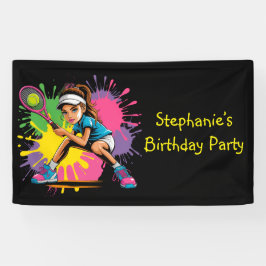 Tennis Star Girl Geburtstagsparty Banner