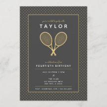 Tennis Star Sports Party in Gold und Grau