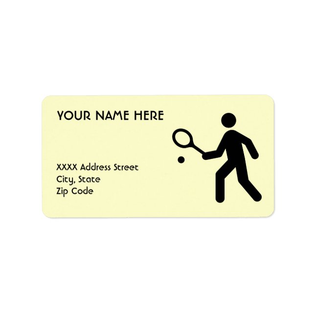 Tennis-Symbol Adressaufkleber (Vorne)