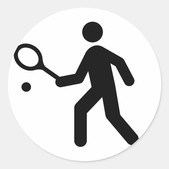 Tennis-Symbol-Sticker Runder Aufkleber (Vorderseite)