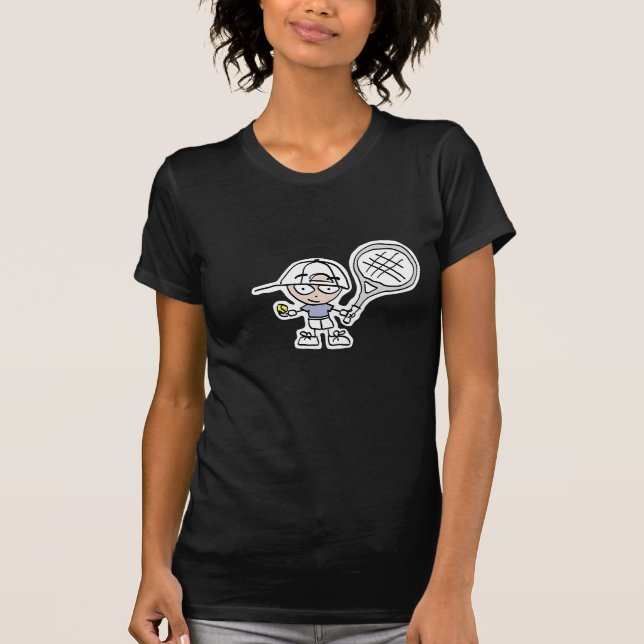Tennis T Shirt mit personalisierbarem Cartoon (Vorderseite)