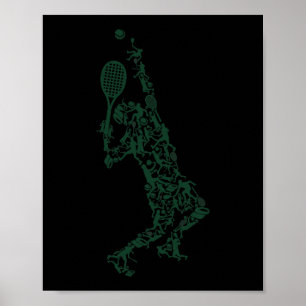 Tennis T Shirt Player Positionierung Balls Racket  Poster