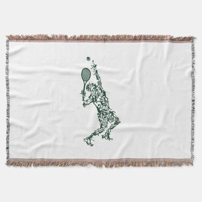 Tennis T Shirt - Spielerposition Balls Racket in Decke (Vorderseite)