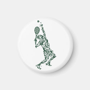 Tennis T Shirt - Spielerposition Balls Racket in Magnet