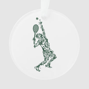 Tennis T Shirt - Spielerposition Balls Racket in Ornament