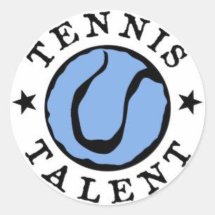 Tennis Talent Blues Runder Aufkleber