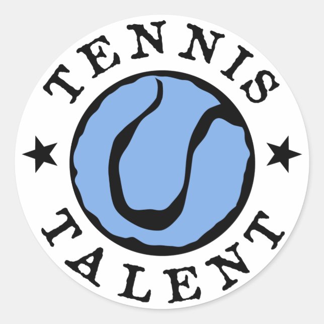 Tennis Talent Blues Runder Aufkleber (Vorderseite)