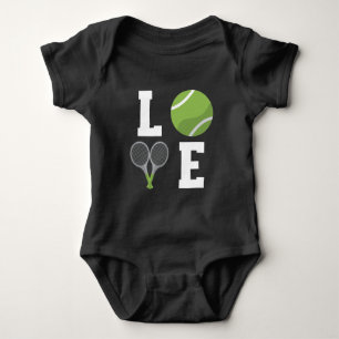 Tennis-Tennis-Ball und Rackets Baby Strampler