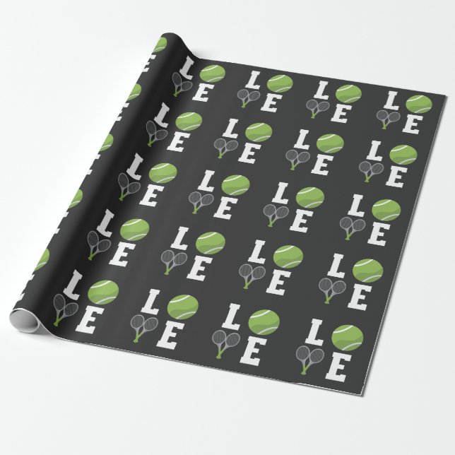 Tennis-Tennis-Ball und Rackets Geschenkpapier (Ungerollt)
