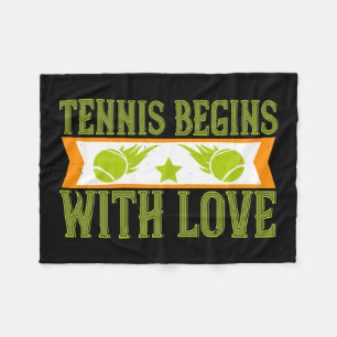 Tennis - Tennis beginnt mit Liebe Fleece-Decke Fleecedecke
