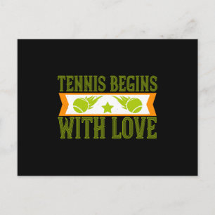 Tennis - Tennis beginnt mit Liebe Postkarte