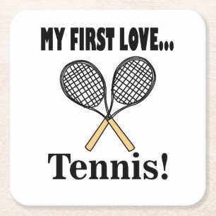 Tennis Tennis Spieler Rechteckiger Pappuntersetzer