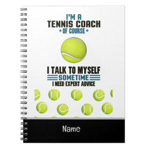 Tennis Thema für den Coach Notizblock