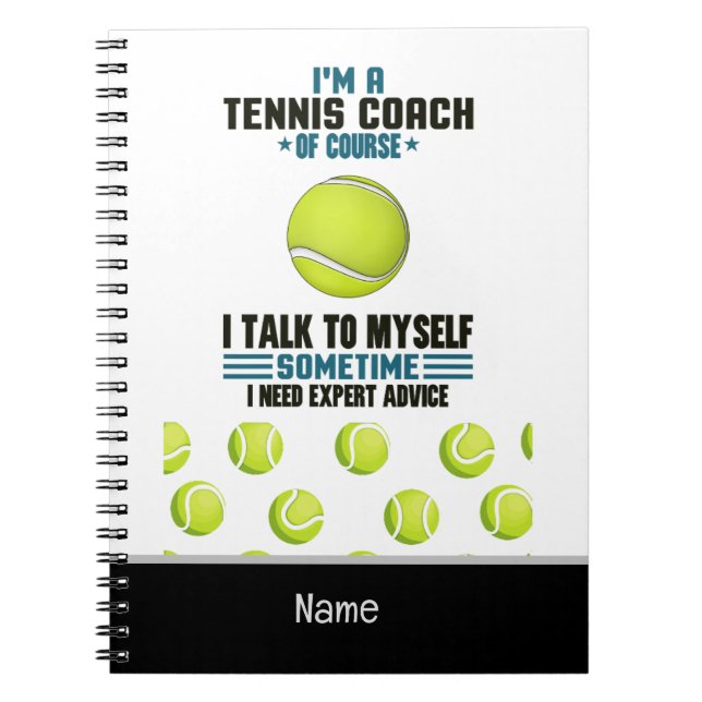 Tennis Thema für den Coach Notizblock (Vorderseite)